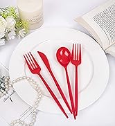 red plastic silverware