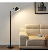 Leasgy 65.3" Modern Floor Lamps for Living Room, Black Floor Lamp for Bedroom, Dual-Base Industri...