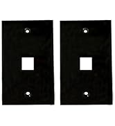 BUPLDET 1 Port Keystone Wall Plate Glossy Black - Single Gang 1 Hole Keystone Jack Wallplate for ...