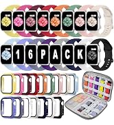 16 Pack Sport Band Compatible with Apple Watch Bands 40mm 41mm 42mm 44mm 45mm 46mm for Women Men,...