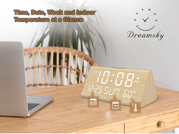 wooden alarm clock
