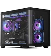 darkFlash Micro-ATX Gaming PC Case, MATX PC Case with 3 x 120mm ARGB Fans, Panoramic View Dual Te...