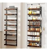 8 Tier Over The Door Pantry Organizer, 2 IN 1 Wall Mount or Metal Hanging Spice Rack for Pantry O...