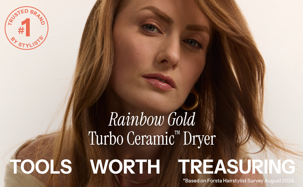 Hot Tools Rainbow Gold Turbo Ceramic Hair Dryer