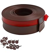 Greymond Garage Door Weather Stripping, 20FT Brown Garage Door Side and Top Seal Trim, Universal ...