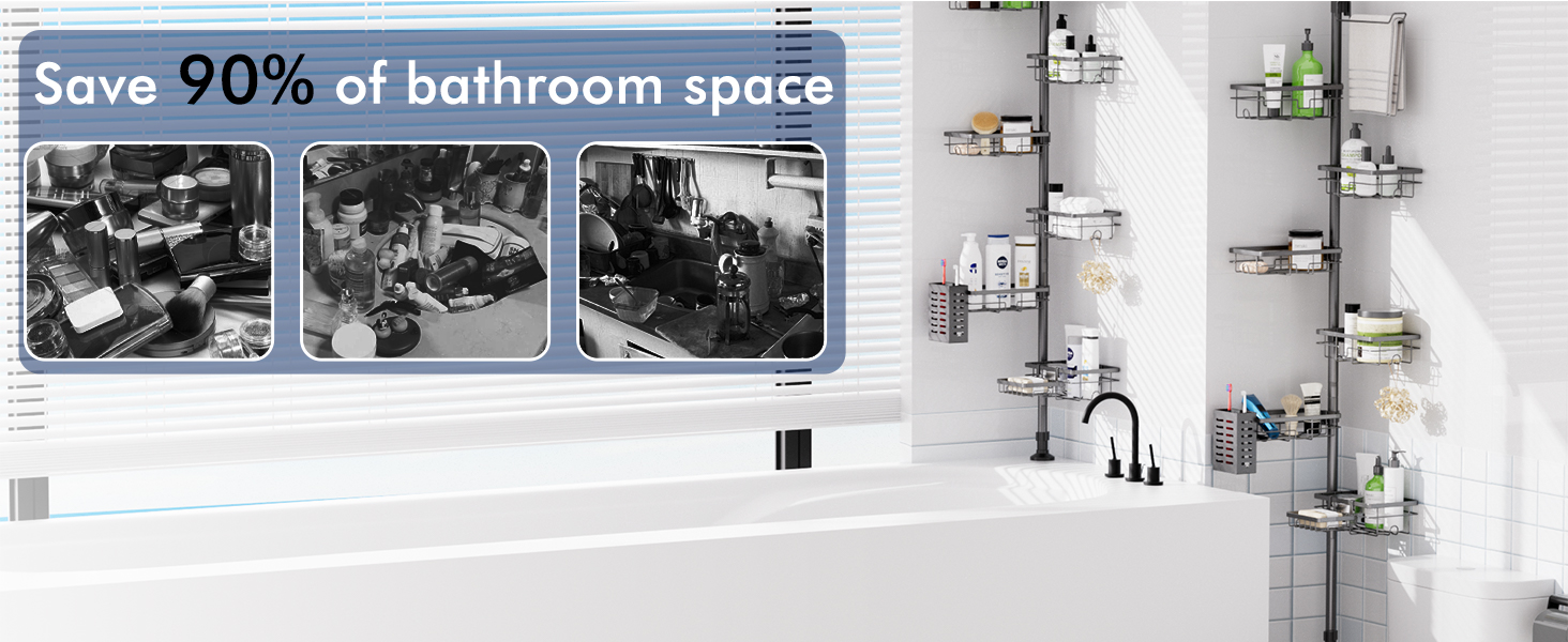 shower organizer tension pole