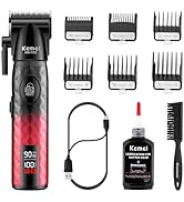 KEMEI 1782 Professional Hair Clippers for Men, Cordless Barber Clippers with LED Display, 9000 RP...