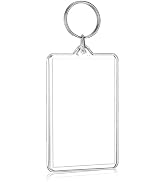 Bwexxt Clear Picture Frame Keychain as Gift Rectangle Shapes Blank Photo Keychains Photo Display ...