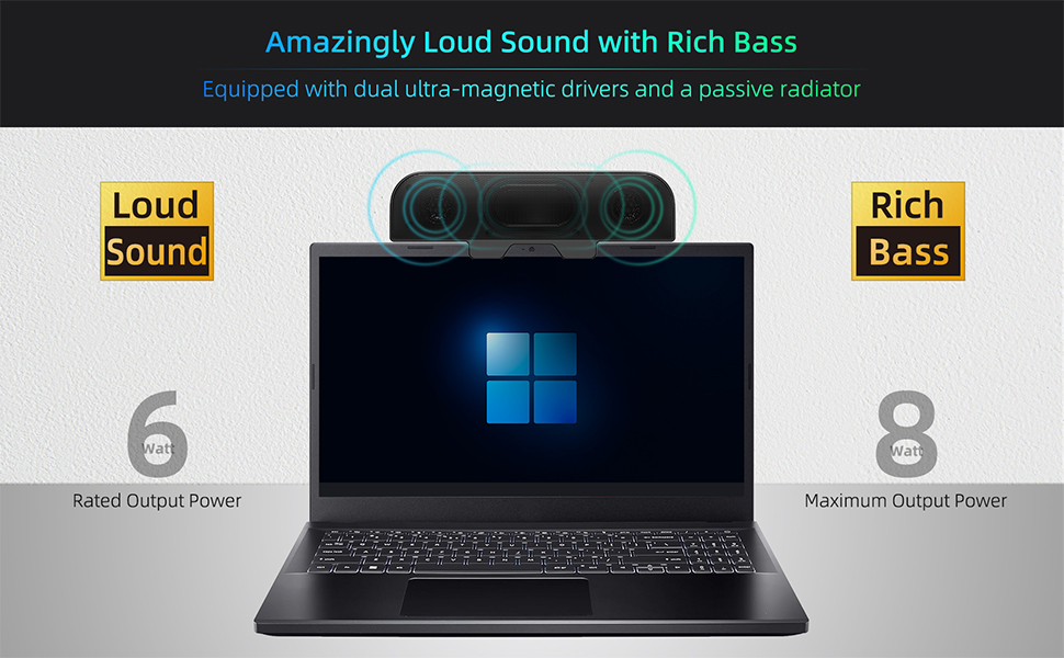 Amazingly Loud Sound with Rich Bass