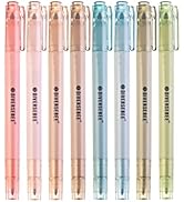 DiverseBee Dual Tip Bible Highlighters and Pens No Bleed, 8 Pack Assorted Colors Quick Dry Highli...