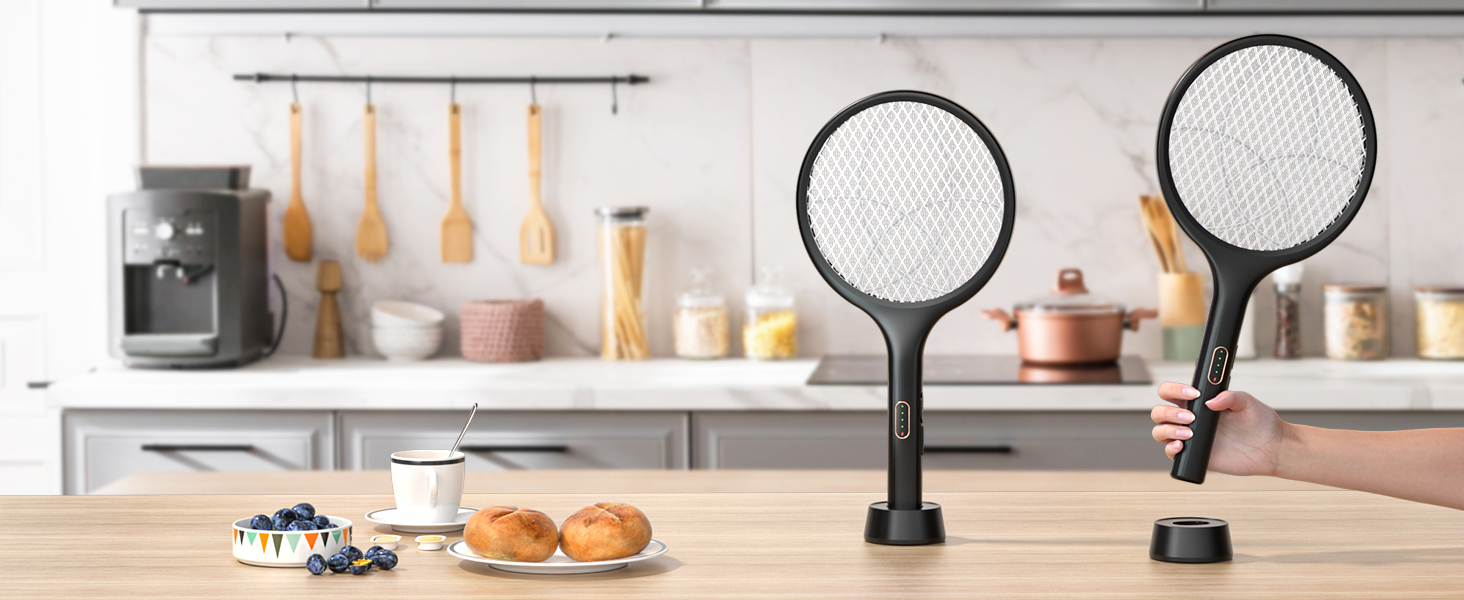 Electric Fly Swatter 4000V Bug Zapper Racket Dual Modes Mosquito Killer