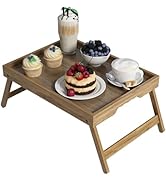 Artmeer Bed Tray Table, Breakfast Food Tray in Bed with Folding Legs for TV Table, Sofa, Bed, Eat...