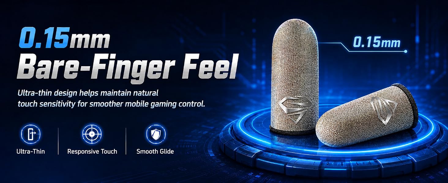 0.15mm ultra-thin gaming finger sleeves for bare-finger feel