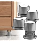 WISFISSH 1.6-2.6 Inch Adjustable Bed Risers, Durable ABS &amp; Anti Slip Bed Stoppers for Headboard, ...