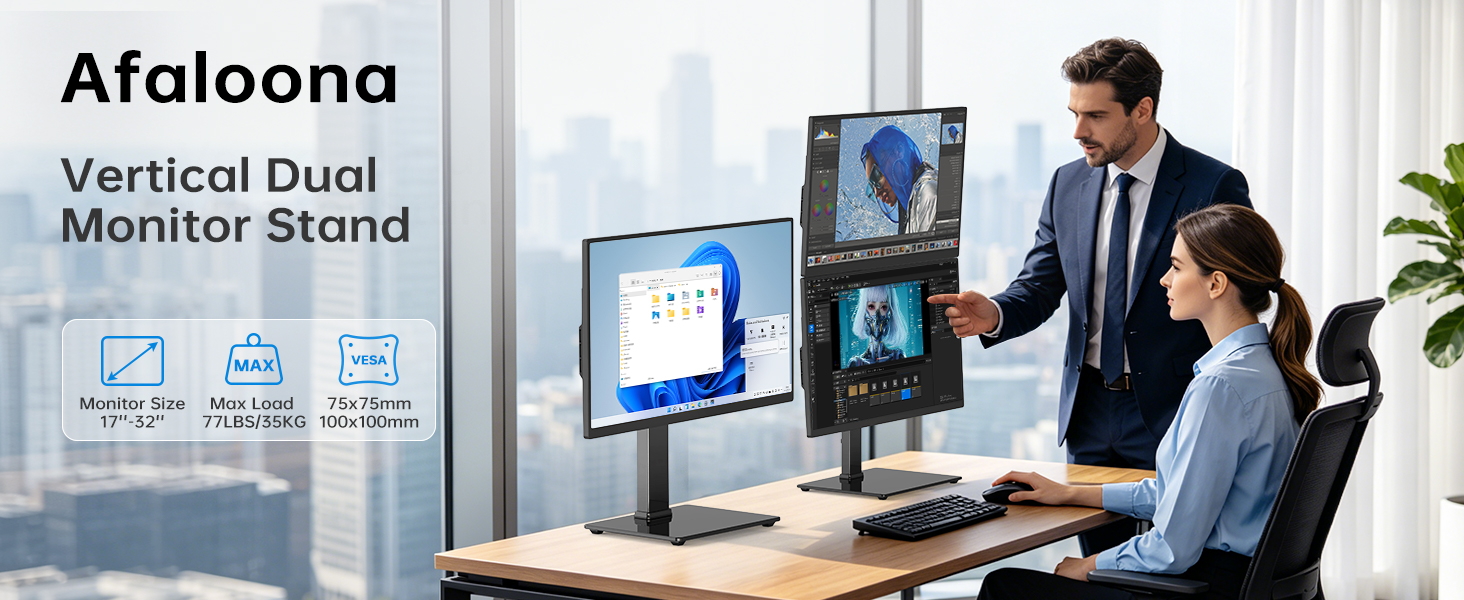 Vertical Dual Monitor Stand