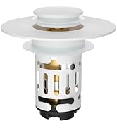 Hibbent Upgraded 3 in 1 Bathroom Sink Drain Strainer, Universal Pop Up Stopper with Removable Sta...