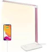 HMFUNTM Led Desk Lamp, Desk Lamp with USB Charging Port, 5 Color Modes, 10 Brightness, Natural Li...