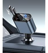 Retractable Car Charger with 100W, 4 in 1 Fast Car Charger for iPhone Car Phone Charger Adapter w...