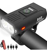 Victoper Bike Light, High Lumens Super Bright Bicycle Lite, 6+4 Modes USB Rechargeable Bike Headl...