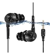AGPTEK IPX8 Waterproof in-Ear Earphones, Coiled Cable Swimming Earbuds with Stereo Audio Extensio...