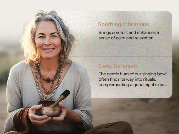 Tibetan meditation bowl symbolizing calm, balance, and restful sleep