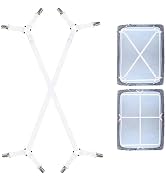 Consss Bed Sheet Straps, Adjustable Durable Bed Sheet Holder Straps with Metal Clips, Elastic She...