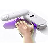 MelodySusie Compact Cordless UV Nail Lamp, P-PLUS20F with Innovative Rotatable Panel &amp; UV Protect...