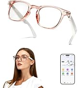 SIHUADON Smart Glasses for Women, Bluetooth Glasses with AI Translation &amp; Color-Changing Blue Lig...