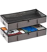 storageLAB Under Bed Storage Containers, Closet Organizers and Storage Bins, 2 Pack Underbed Clot...