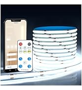 DAYBETTER Smart COB LED Strip Lights, Daylight White LED Light Strips with Remote and App, 16.4 f...