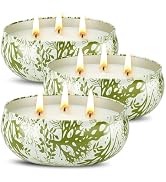 3 x 12oz Citronella Candle Outdoor 3 Wick Soy Wax Citronella Candle Set Jar Candle Up to 240hrs B...