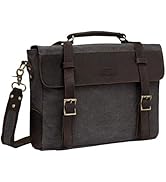 Messenger Bag for Men,Vintage Canvas Leather Canvas Laptop Satchel Shoulder Bag Business Briefcase