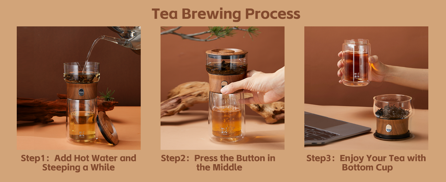 ZENS PAI 3.0 Version Modern Solo 3-in-1 One Touch Tea Maker Glass Tea Infuser