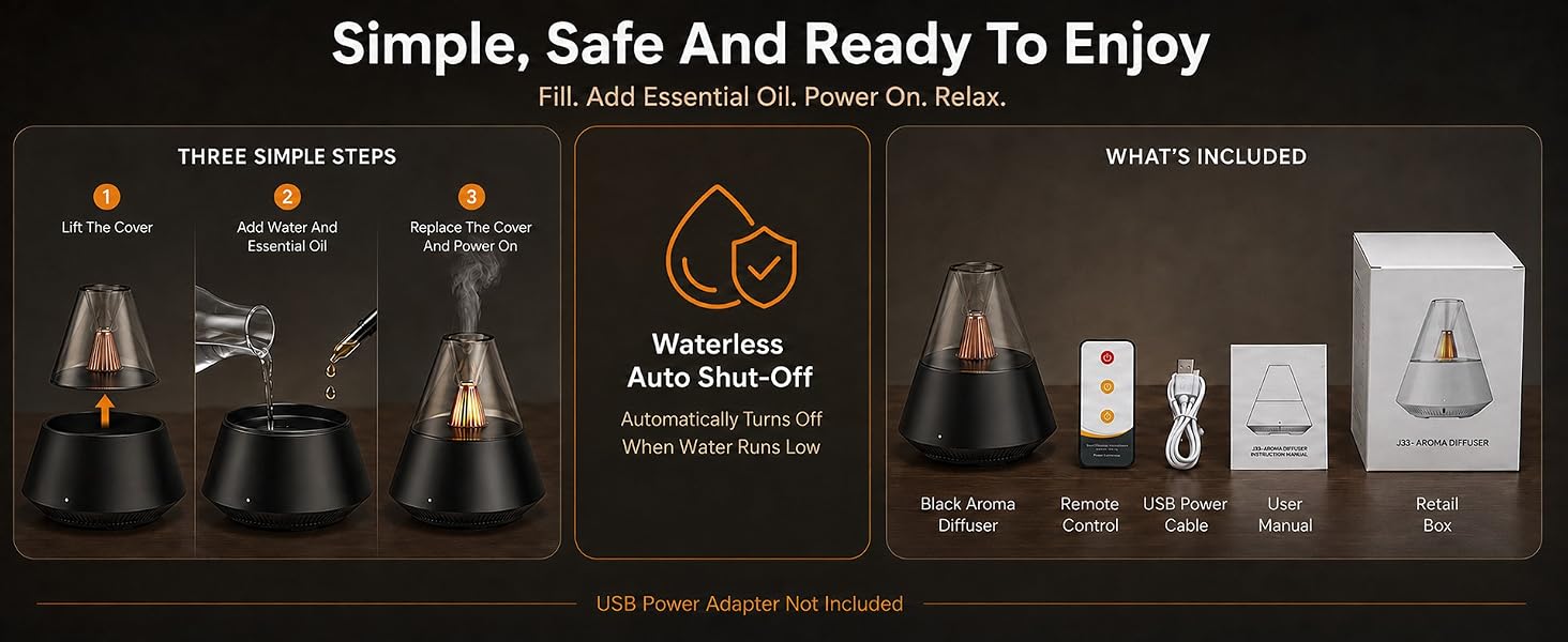 TriPro Essential Oils Aroma Diffuser,Portable Humidifier with Cool Mist and Warm Light Effect