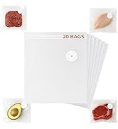 Reusable Vacuum Sealer Bags with Upgraded Cleanable Valve – 20 Pack – Thicker Walls, Dishwasher S...