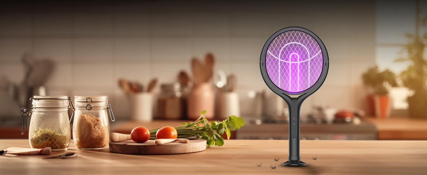 Electric Fly Swatter Racket and Bug Zapper