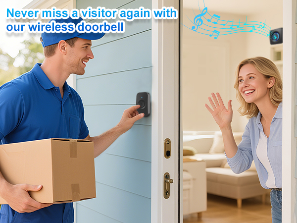 Wireless Doorbell with 3 receivers 1 Button,IP55 Waterproof,1300 FT/400M Remote Doorbell