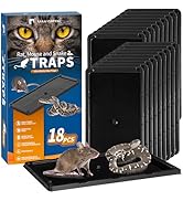 LULUCATCH Sticky Mouse Trap, 18 Pack Large Glue Traps, Pre-Baited Heavy Duty Non-Toxic Bulk Glue ...