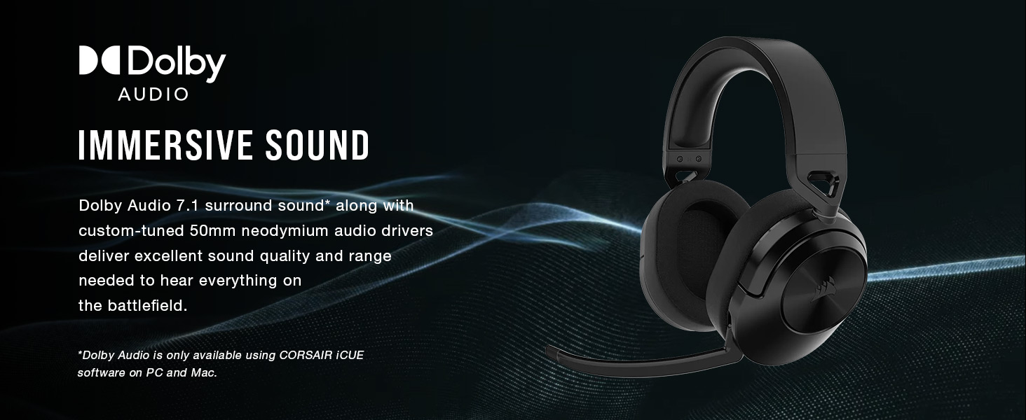 stereo headset, stereo gaming headset, Dolby Audio 7.1, surround sound headset
