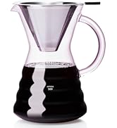 Unbreakable - Pour Over Coffee Maker with Permanent Stainless Filter 27 fl oz, Thickened Heat-Res...