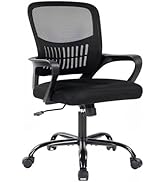 DUMOS Home Office Computer Chair - Ergonomic Mid Back Desk with Lumbar Support and Rocking Mode, ...