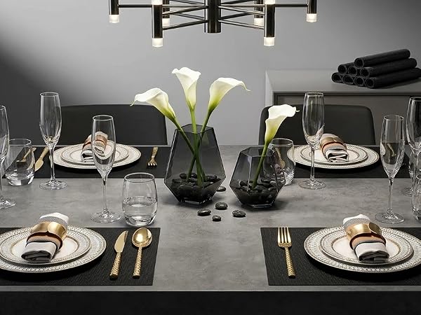 black placemats