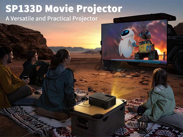 Projector with WIFI and Bluetooth,Native 1080P Projector,Portable Movie Projector for Outdoor Use