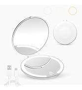 Belovedone Compact Mirror with Light 1x/5x Magnification Travel Makeup Mirror Portable Mini LED P...