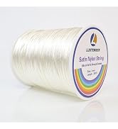 LUSTEMBER 330 Feet Satin Nylon String, 1 mm Silky Smooth Durable Nylon Cord for Jewelry Making, B...