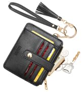 COOLANS Silicone Bracelet Wristlet Wallet Credit Card Holder RFID,ID Window,Key Ring Tassel,Slim ...