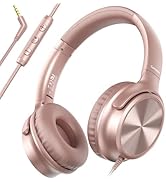 Cowyawn Over Ear Headphones Wired, Foldable 3.5mm Wired Headphones with Microphone, Volume Contro...