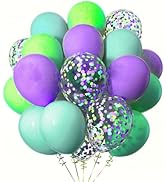 Blue Purple Green Balloons,Blue Purple and Green Confetti Balloon Monsters Inc Balloons for Monst...