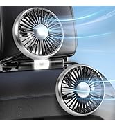 Dealswin Car Fans for Backseat Kids: USB Lightweight Dual Head Car Fan for Back Seat Baby Pets, 3...