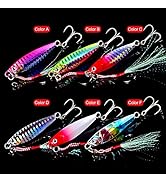 Dyxssm Jigs Fishing Spoons Hard Lures Spinners Jigging Bait 7g 10g 15g 20g 30g (Pack of 6)
